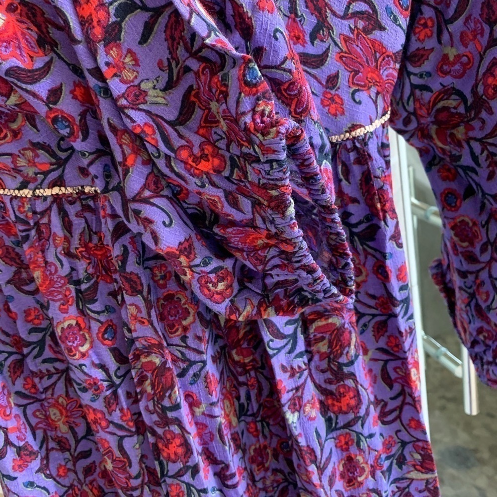 ZARA LILAC LONG PRINT DRESS - Picture 12 of 13